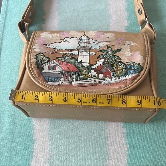 The Original Florida Keys Vintage Hand Painted‎ Lighthouse Scene Handbag Purse - Picture 9 of 12